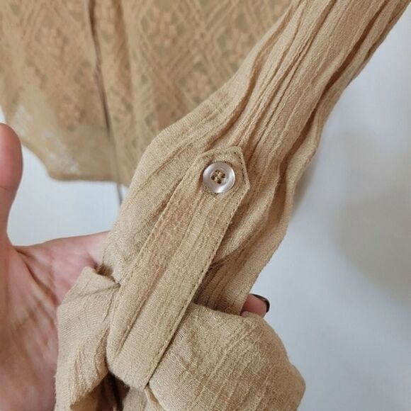 EM Women's Prefix Rope Lace Long sleeve Blouse Size L - Picture 5 of 7